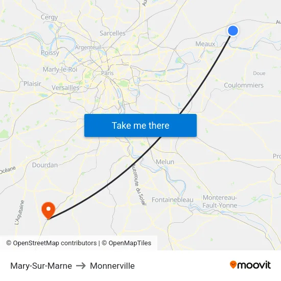 Mary-Sur-Marne to Monnerville map