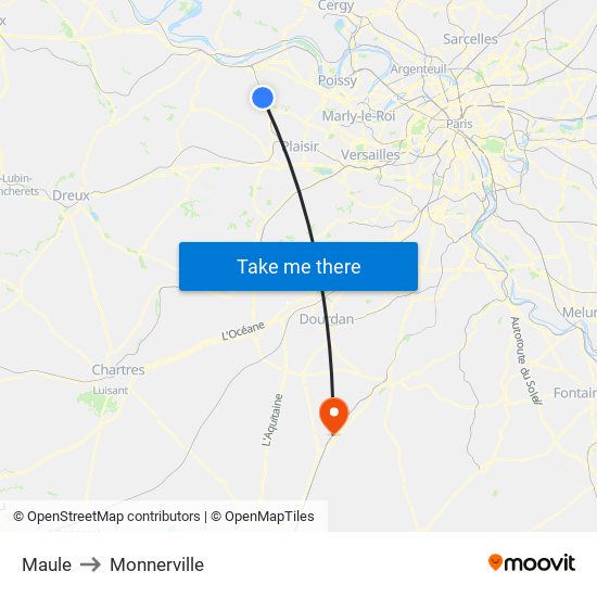 Maule to Monnerville map