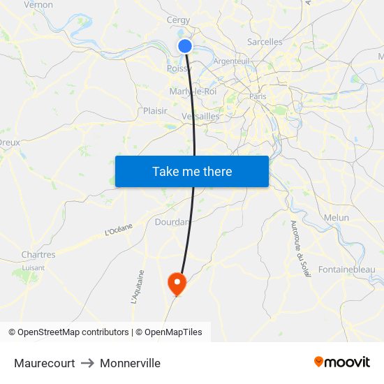 Maurecourt to Monnerville map