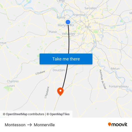Montesson to Monnerville map