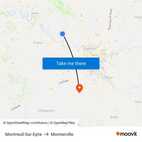 Montreuil-Sur-Epte to Monnerville map