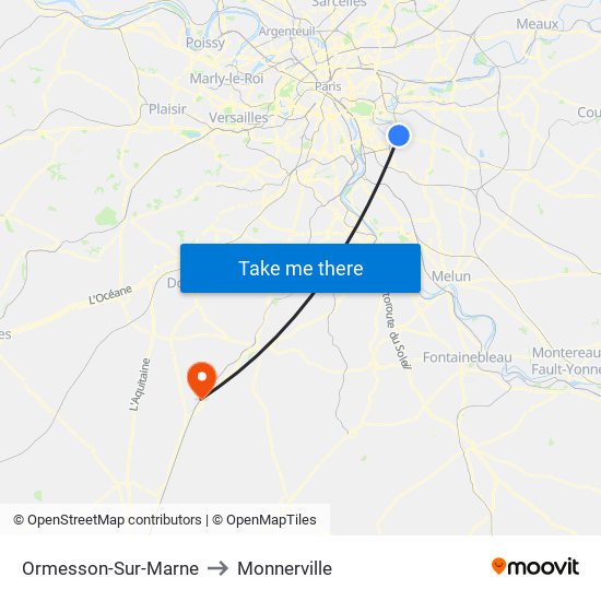 Ormesson-Sur-Marne to Monnerville map