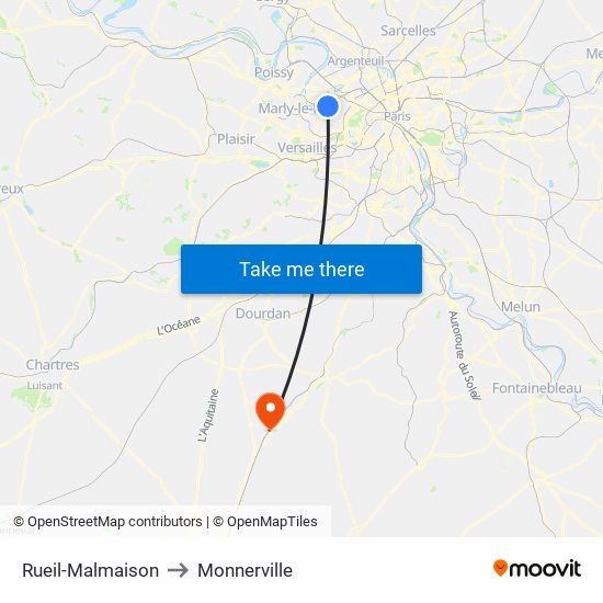 Rueil-Malmaison to Monnerville map