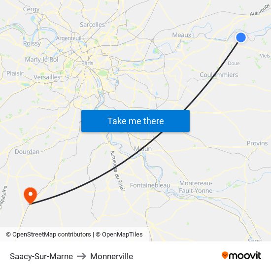 Saacy-Sur-Marne to Monnerville map