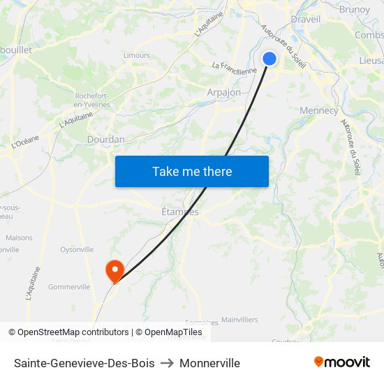 Sainte-Genevieve-Des-Bois to Monnerville map