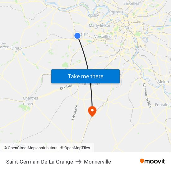 Saint-Germain-De-La-Grange to Monnerville map