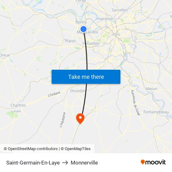 Saint-Germain-En-Laye to Monnerville map