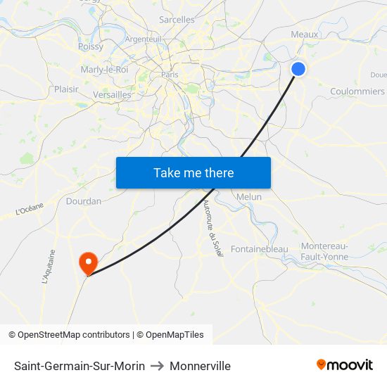 Saint-Germain-Sur-Morin to Monnerville map