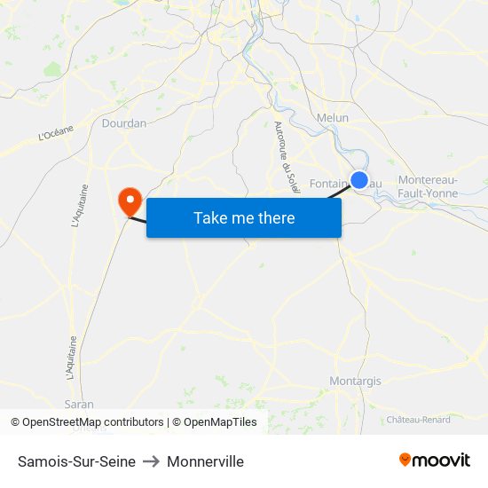 Samois-Sur-Seine to Monnerville map
