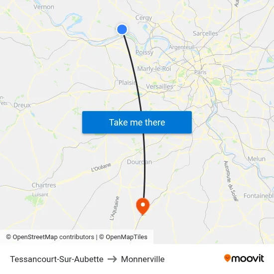 Tessancourt-Sur-Aubette to Monnerville map