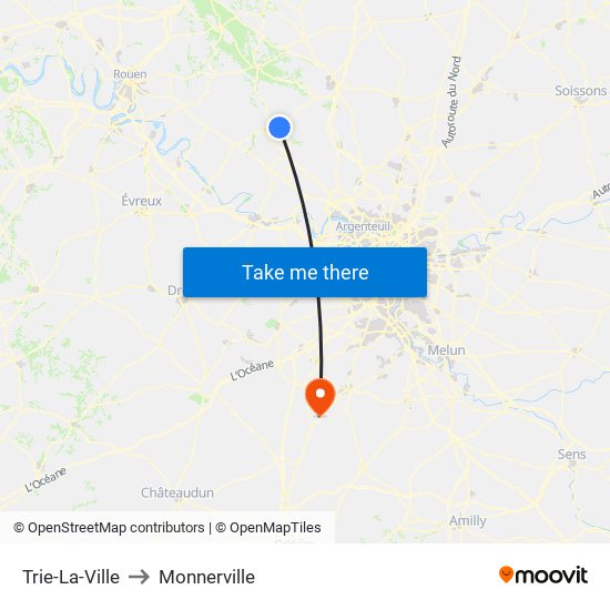 Trie-La-Ville to Monnerville map