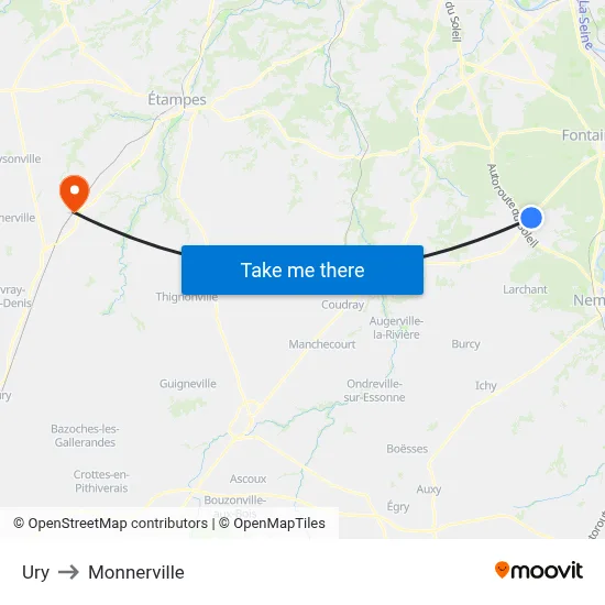 Ury to Monnerville map