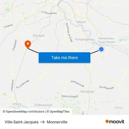 Ville-Saint-Jacques to Monnerville map