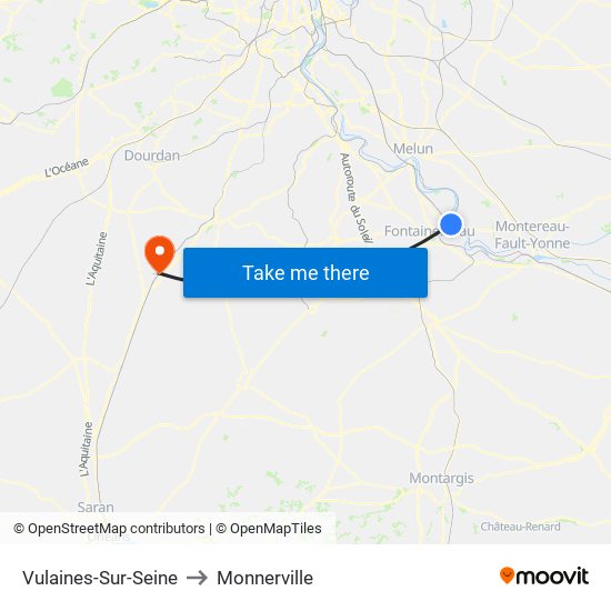 Vulaines-Sur-Seine to Monnerville map