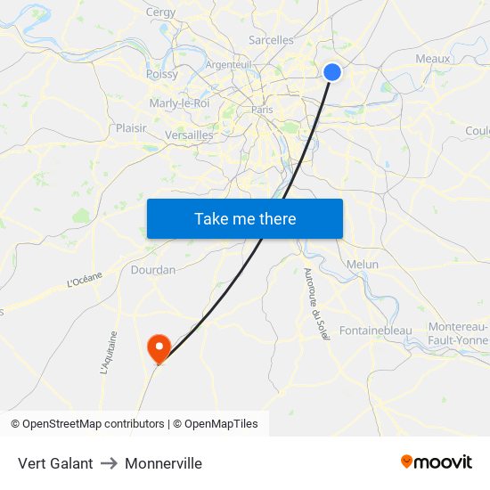 Vert Galant to Monnerville map