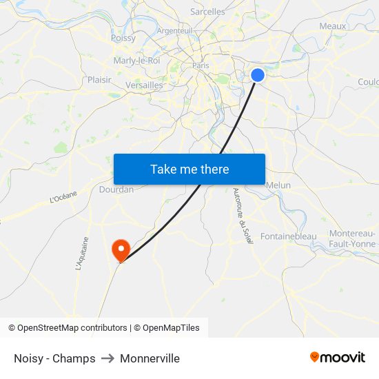 Noisy - Champs to Monnerville map