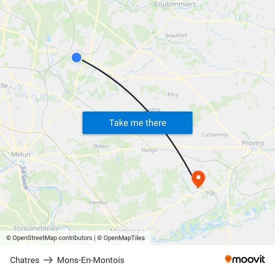 Chatres to Mons-En-Montois map