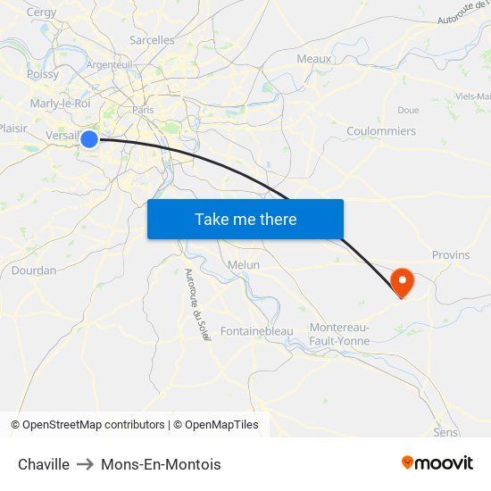 Chaville to Mons-En-Montois map