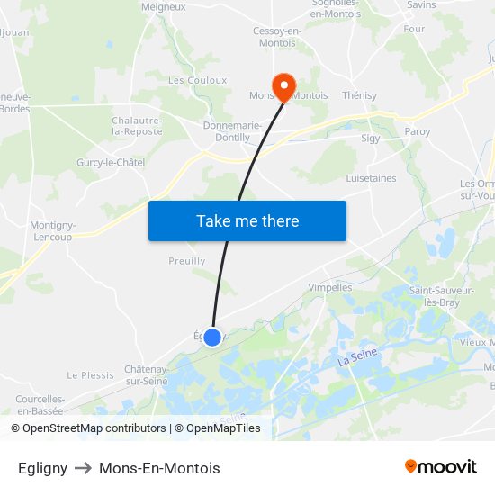 Egligny to Mons-En-Montois map