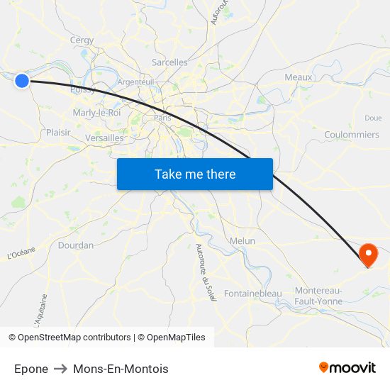 Epone to Mons-En-Montois map