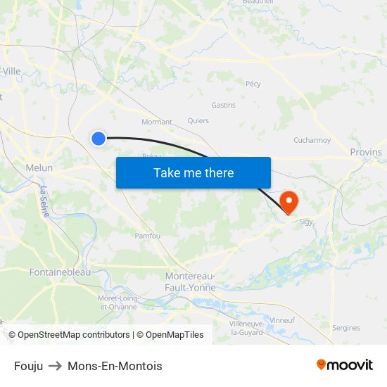 Fouju to Mons-En-Montois map