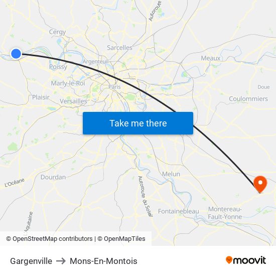 Gargenville to Mons-En-Montois map