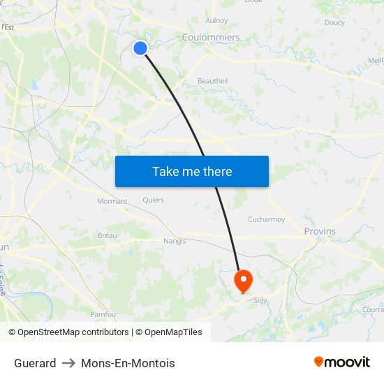 Guerard to Mons-En-Montois map