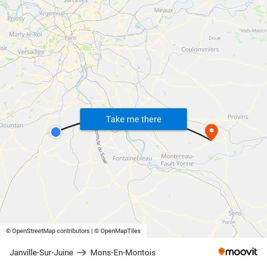 Janville-Sur-Juine to Mons-En-Montois map