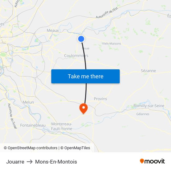 Jouarre to Mons-En-Montois map