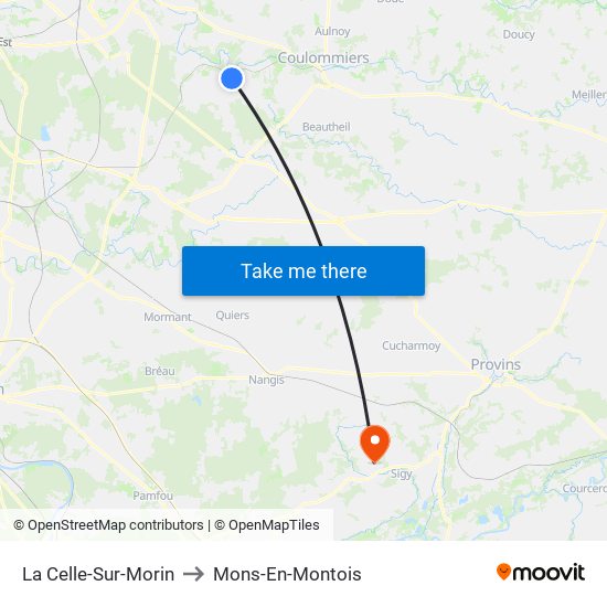 La Celle-Sur-Morin to Mons-En-Montois map