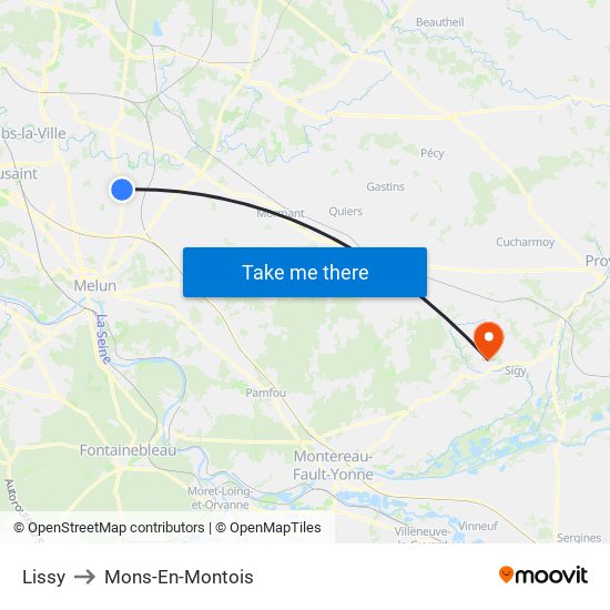 Lissy to Mons-En-Montois map