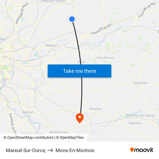 Mareuil-Sur-Ourcq to Mons-En-Montois map