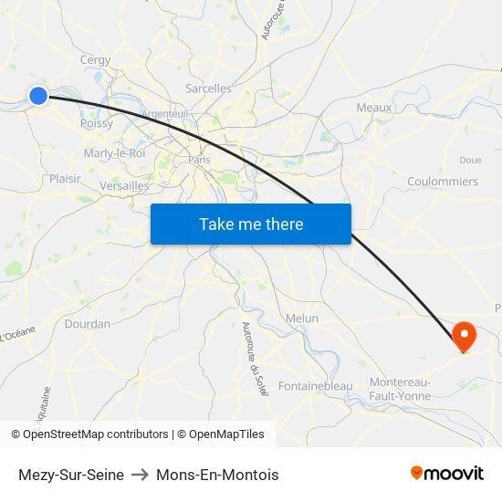 Mezy-Sur-Seine to Mons-En-Montois map