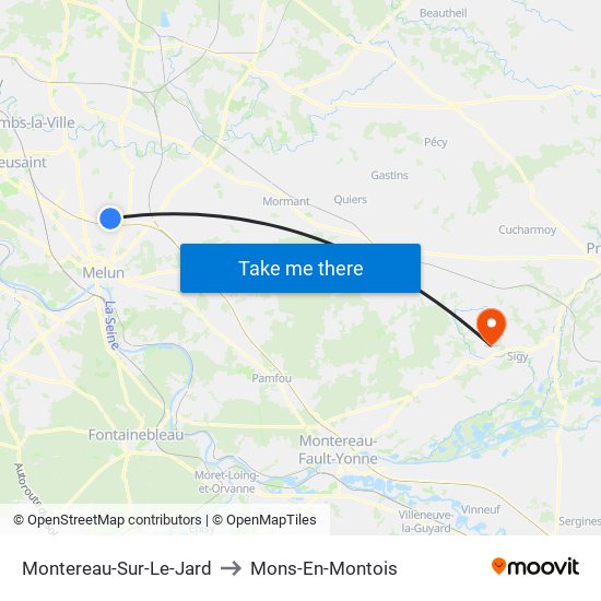 Montereau-Sur-Le-Jard to Mons-En-Montois map