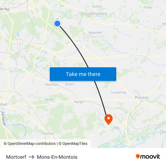 Mortcerf to Mons-En-Montois map