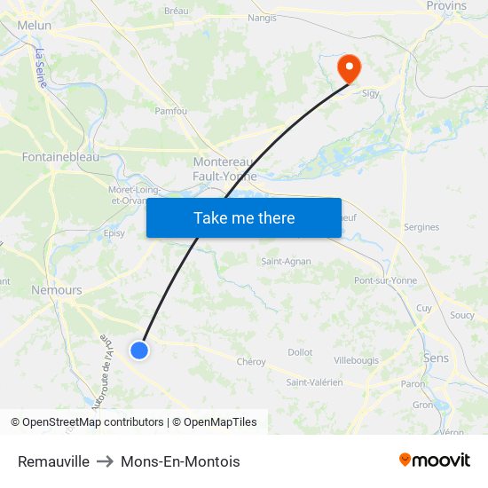 Remauville to Mons-En-Montois map