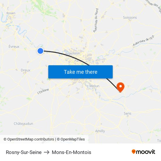 Rosny-Sur-Seine to Mons-En-Montois map