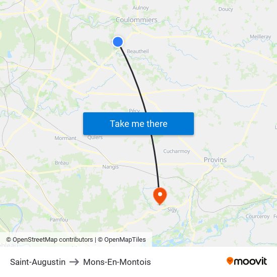 Saint-Augustin to Mons-En-Montois map