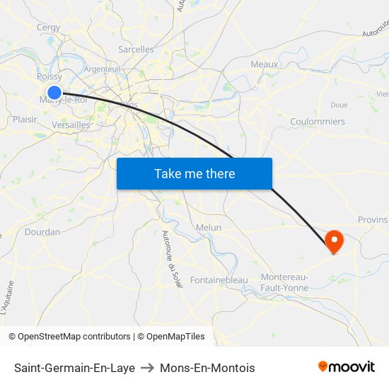Saint-Germain-En-Laye to Mons-En-Montois map