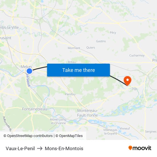 Vaux-Le-Penil to Mons-En-Montois map