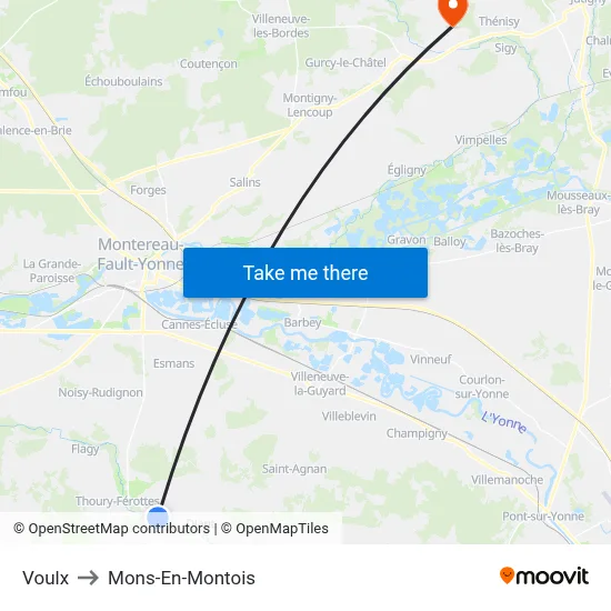 Voulx to Mons-En-Montois map