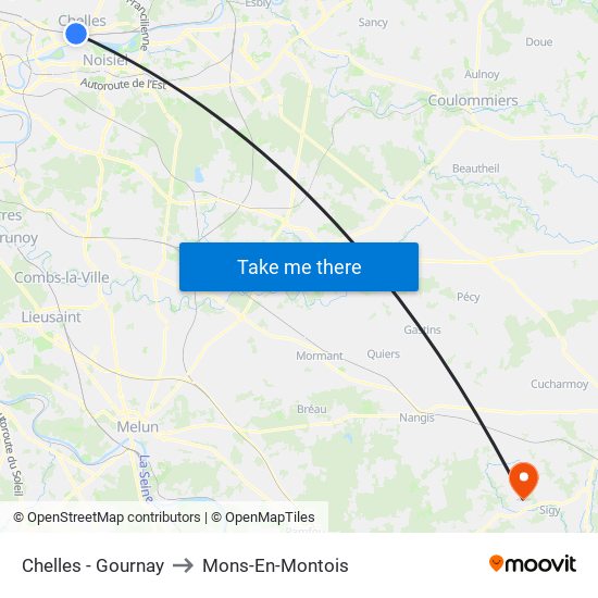 Chelles - Gournay to Mons-En-Montois map