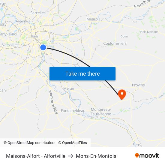 Maisons-Alfort - Alfortville to Mons-En-Montois map
