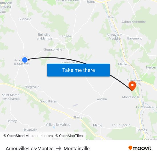 Arnouville-Les-Mantes to Montainville map