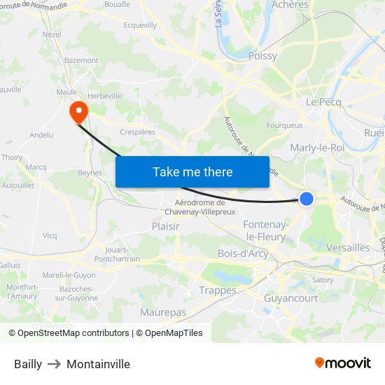 Bailly to Montainville map