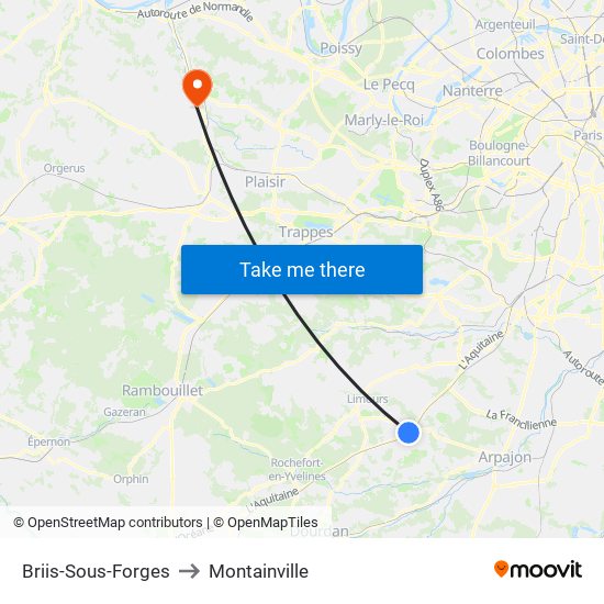 Briis-Sous-Forges to Montainville map