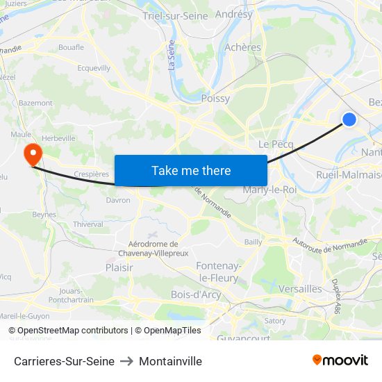 Carrieres-Sur-Seine to Montainville map