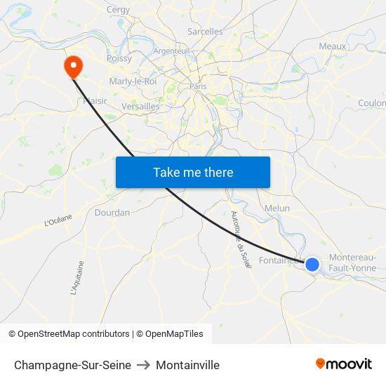 Champagne-Sur-Seine to Montainville map
