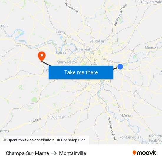 Champs-Sur-Marne to Montainville map