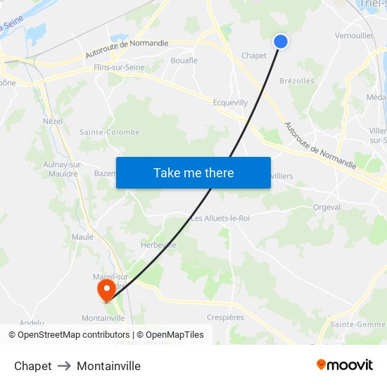 Chapet to Montainville map